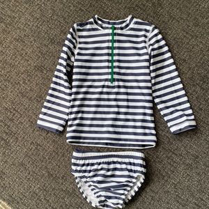 Primary Long Sleeve Rash Guard with swim diaper